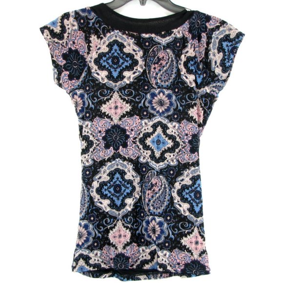 SALE! INC Floral Pink Black Blouse Top - Picture 2 of 3